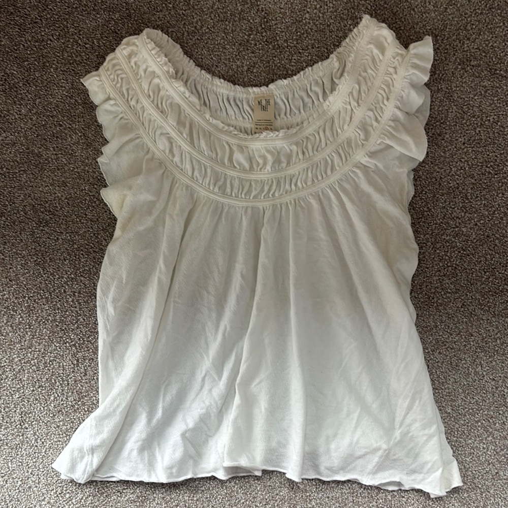 We The FreeWhite Ruffled Women's Top